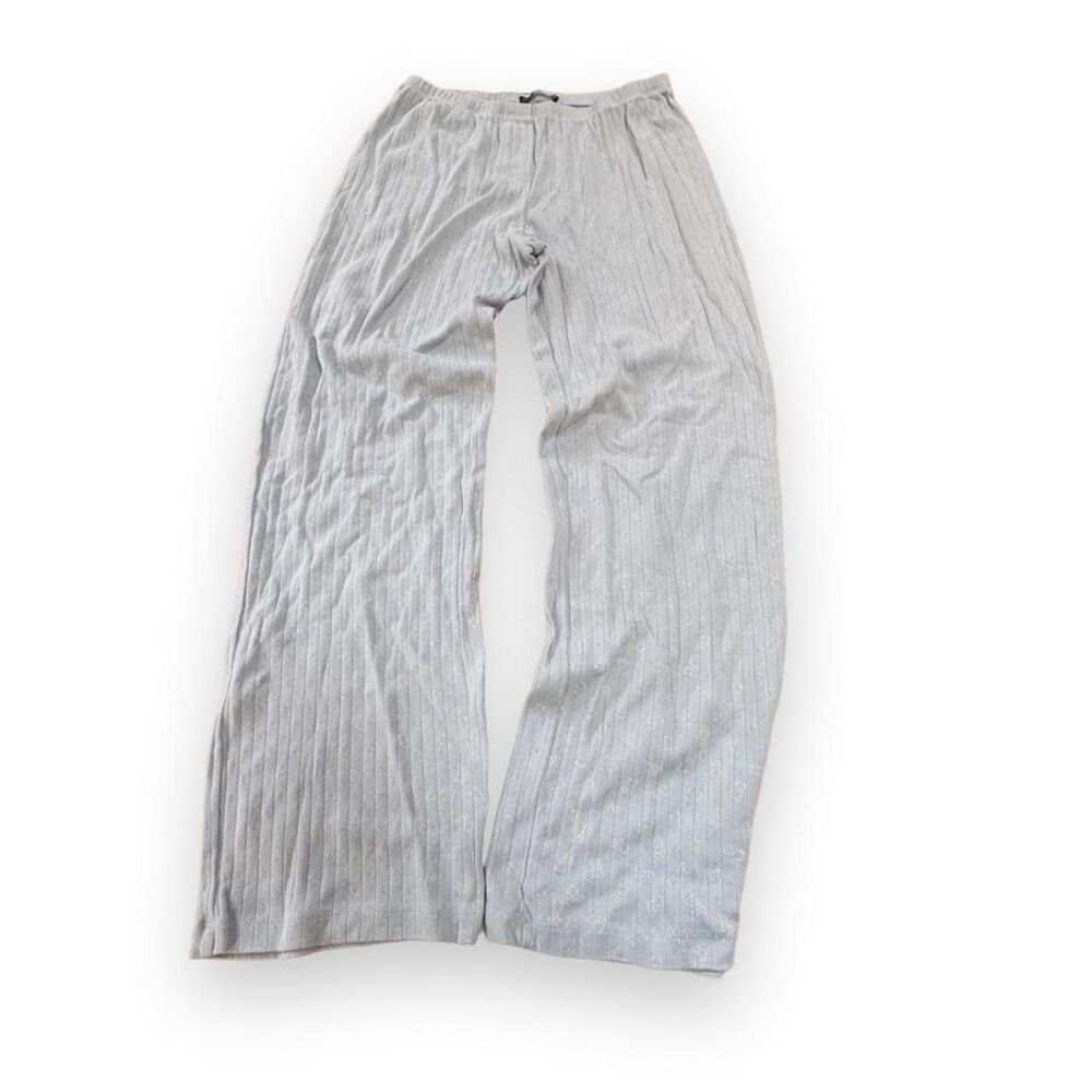 Brandy-melville Women's Grey and Blue Trousers
